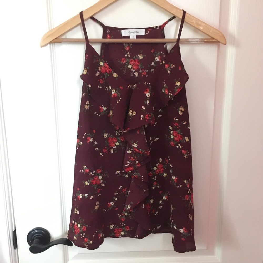 Floral Burgundy Top